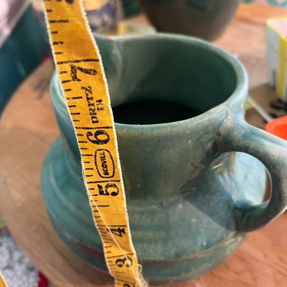 Vintage Moss Green McCoy Pottery Pitcher - Picture 4 of 5